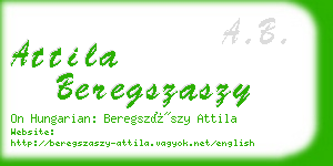 attila beregszaszy business card